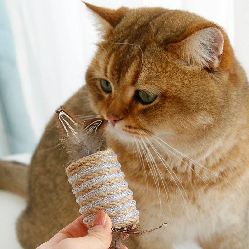 Moo - Feathered Sound Roller Cat Toy