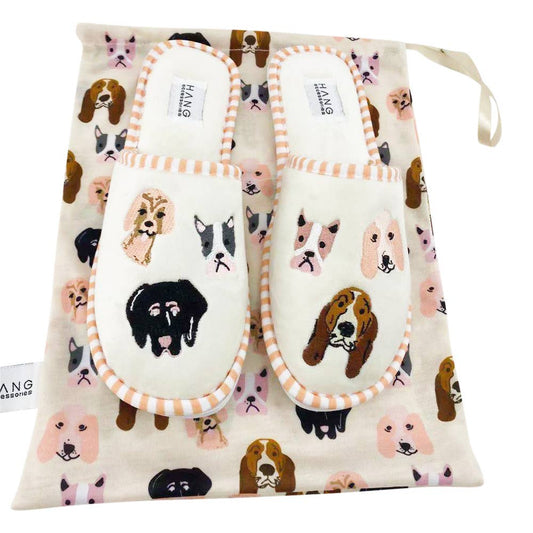 Dog Foldable Travel Slippers & Pouch Set