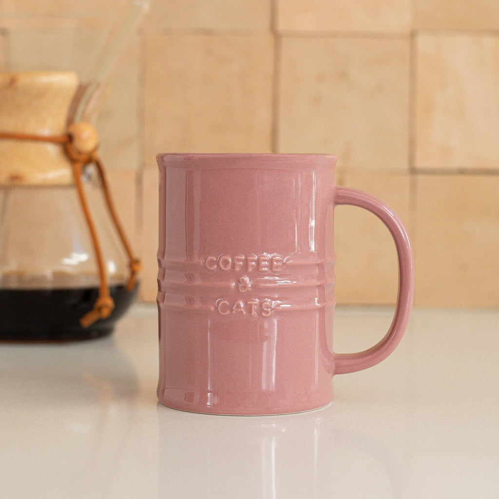 COFFEE & CATS BLUSH CERAMIC MUG