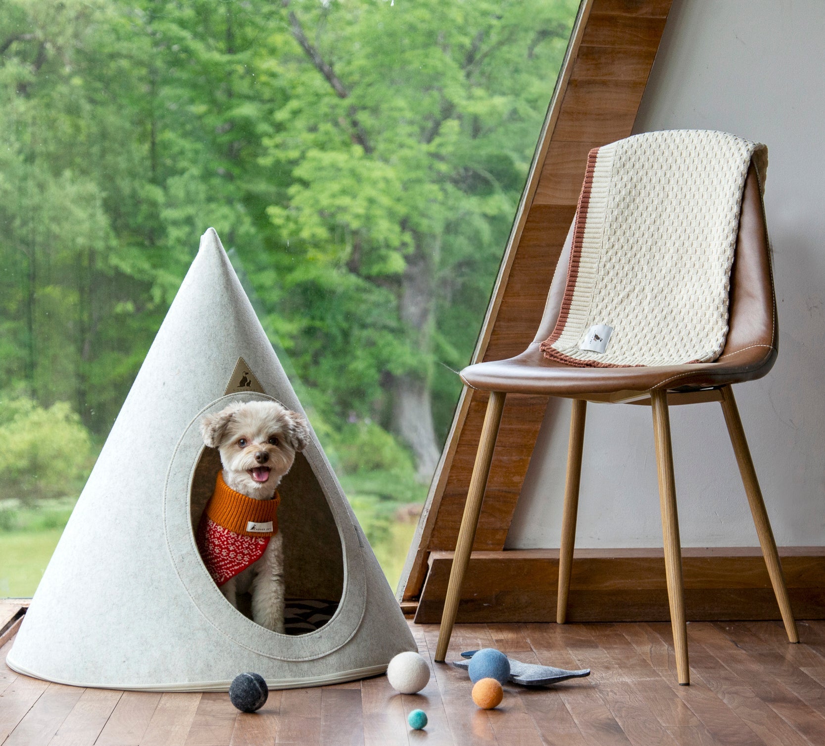 Nooee Pet Cave Buddy (L) – Cream/Brown