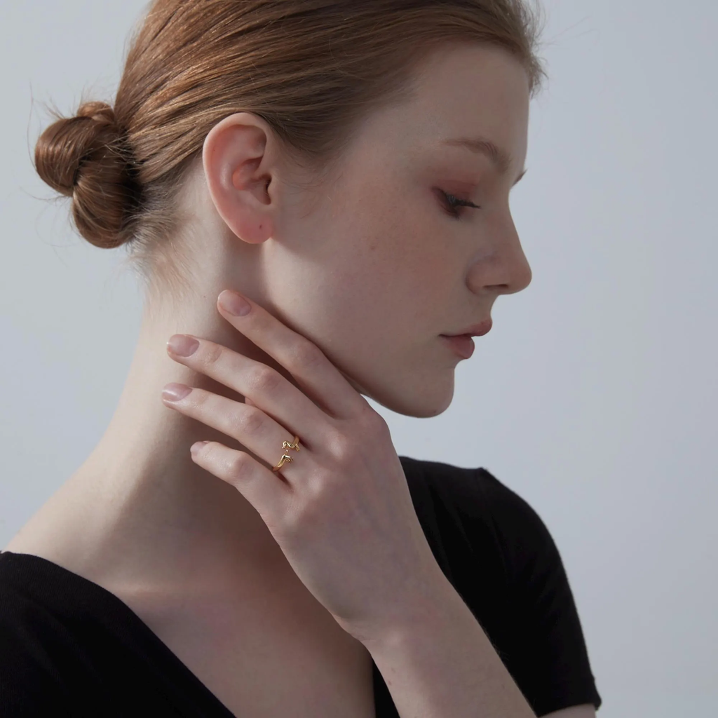 Dachshund Dog Stacking Band Ring in 925 Sterling Silver