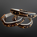 Snaffle Bit White Padded Leather Dog Collar