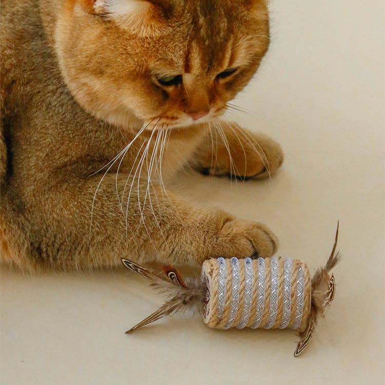 Moo - Feathered Sound Roller Cat Toy