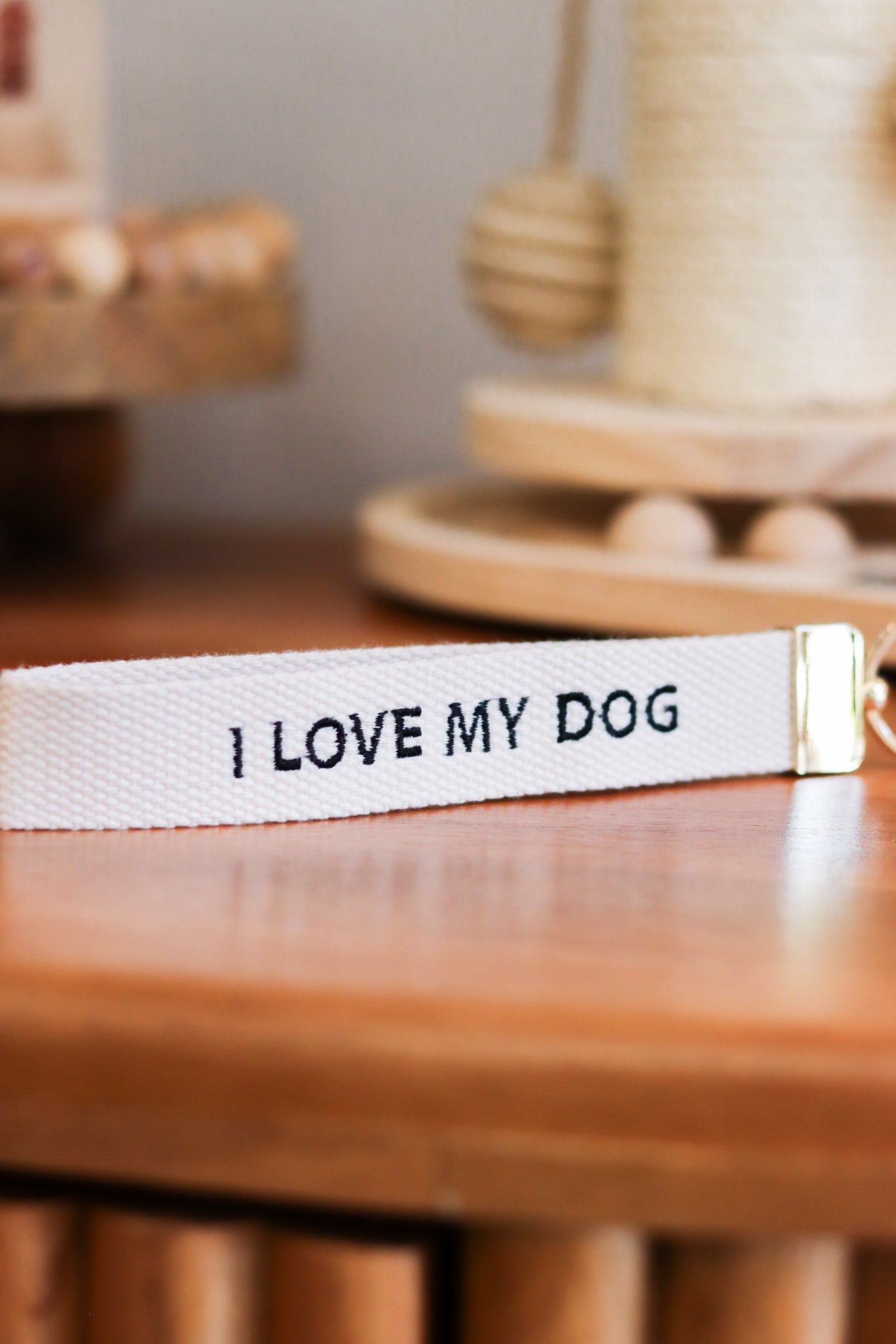 Embroidered Cotton Key Fob