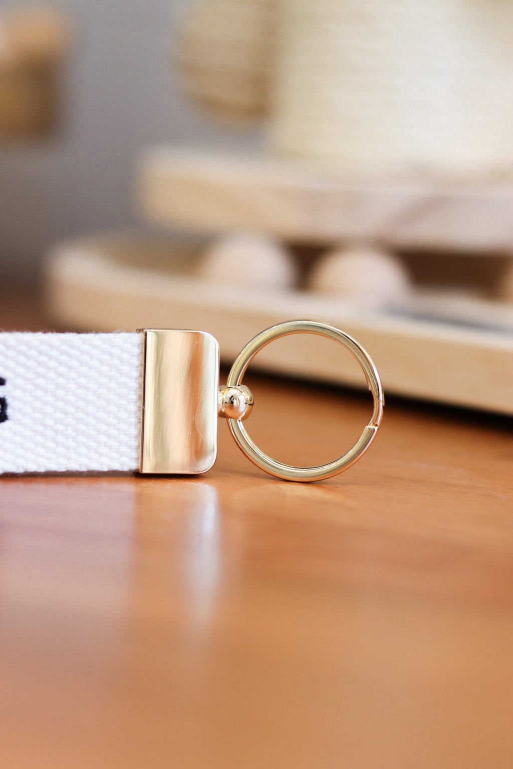 Embroidered Cotton Key Fob