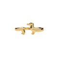 Dachshund Dog Stacking Band Ring in 925 Sterling Silver