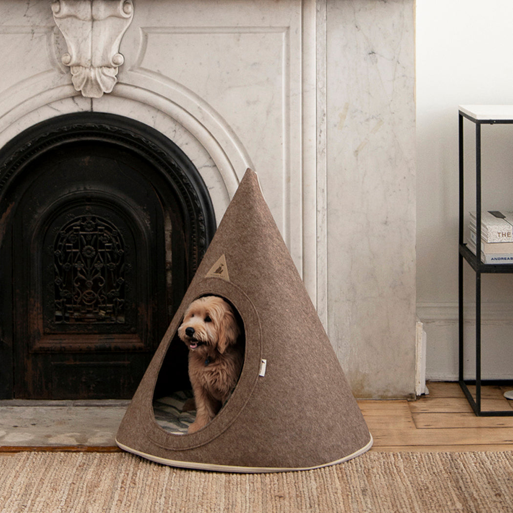 Nooee Pet Cave Buddy (L) – Cream/Brown