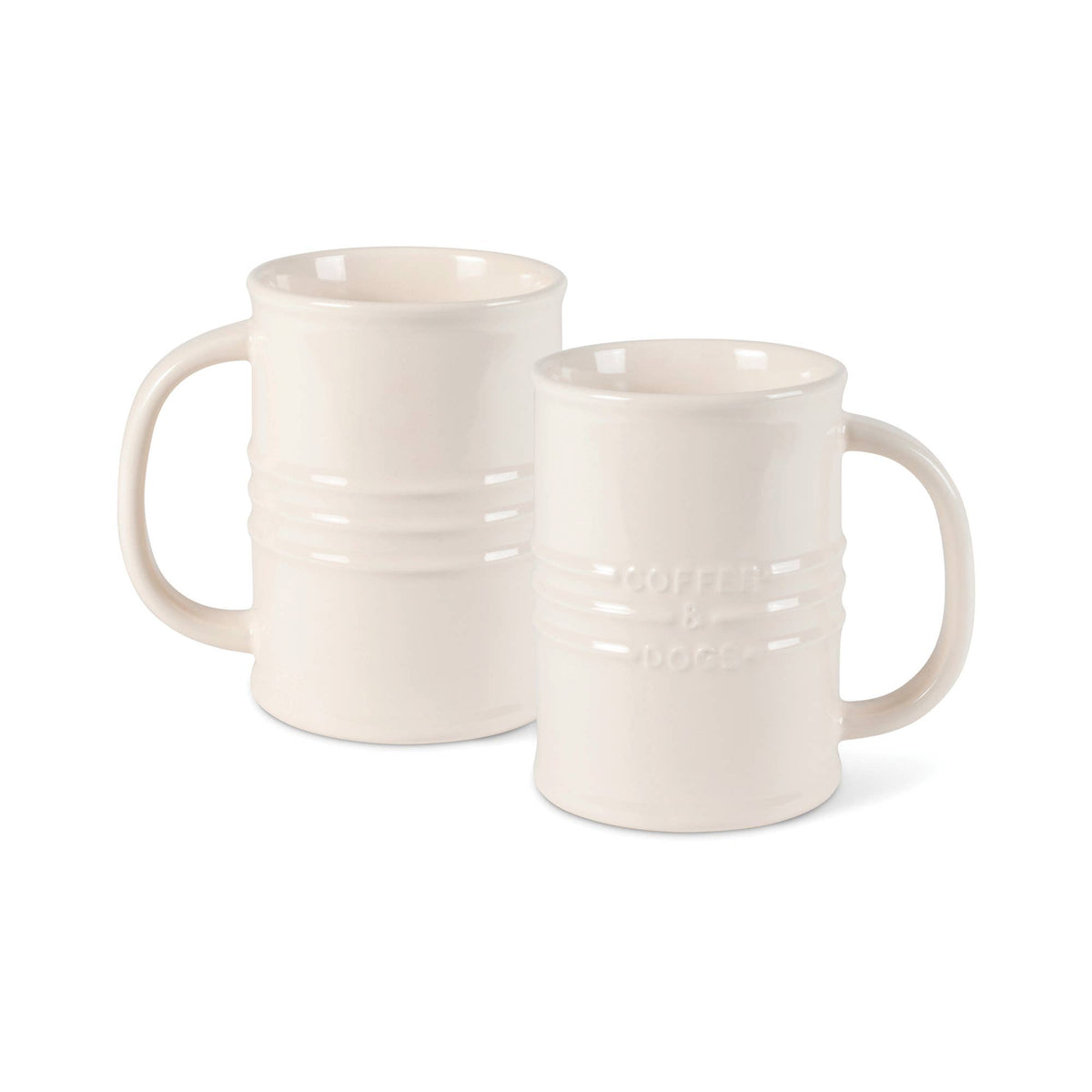 COFFEE & DOGS IVORY CERAMIC MUG