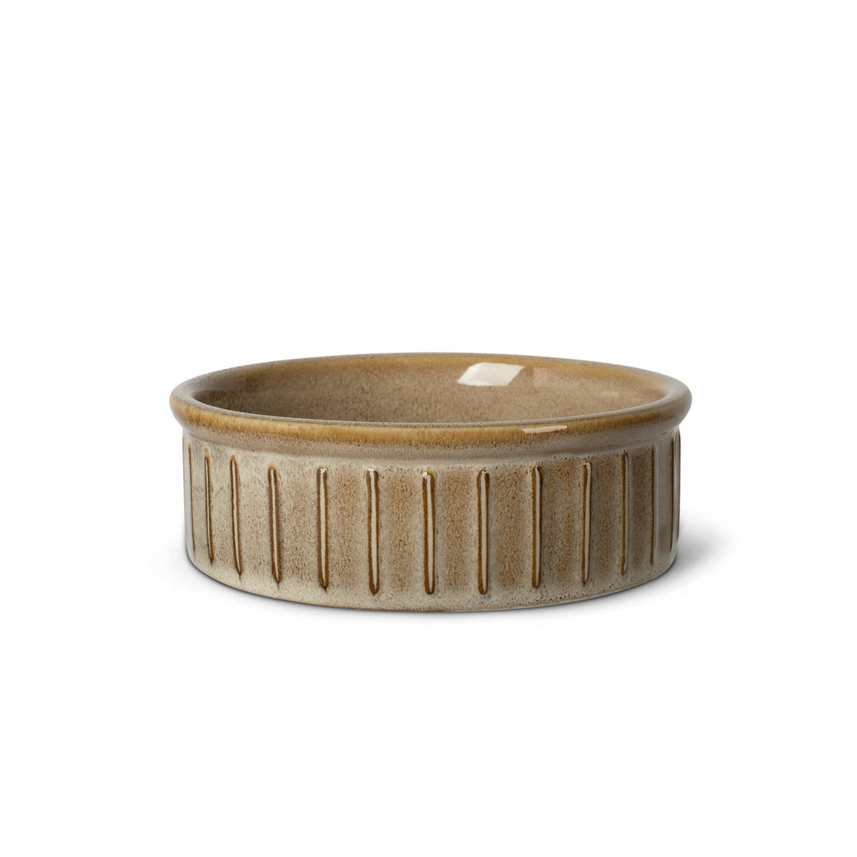 VERTICAL STRIPE BUFF SMALL PET BOWL