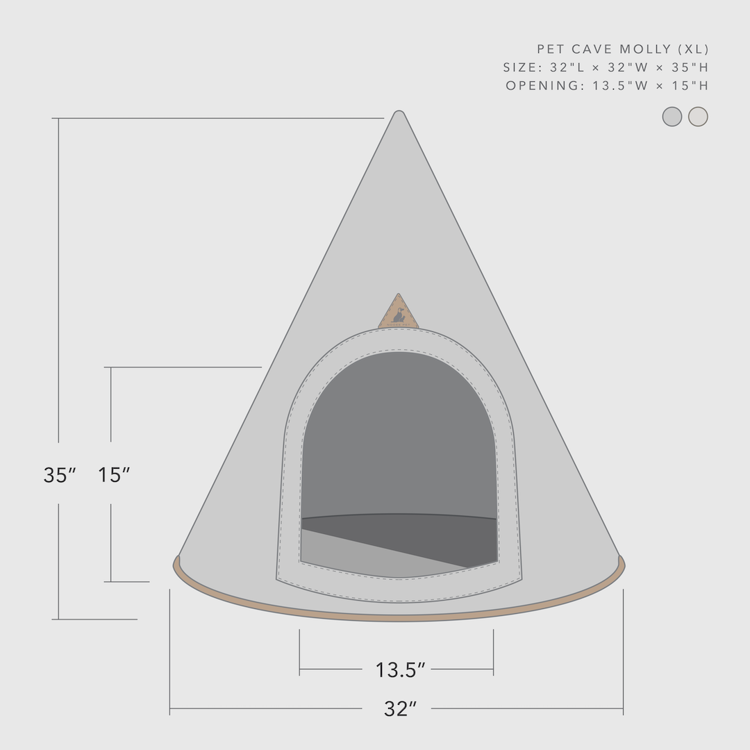 Nooee Pet Cave Molly  (XL) – Gray