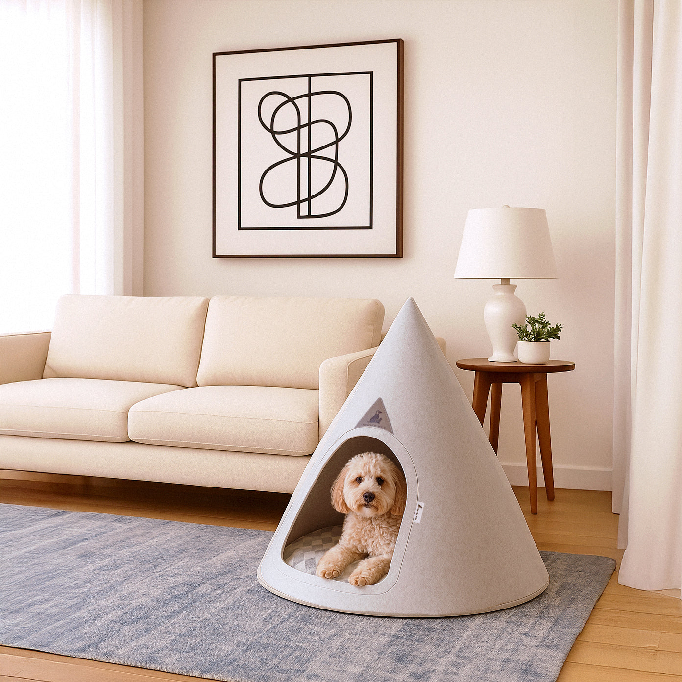 Nooee Pet Cave Molly (XL) – Cream/Brown